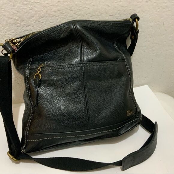 The Sak Black Iris Leather Crossbody Purse - Picture 6 of 13